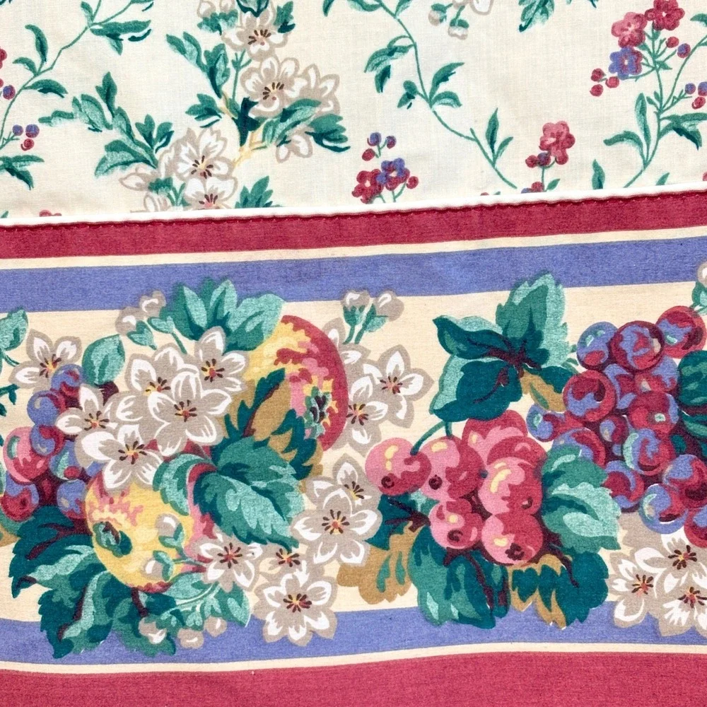 Vintage Laura Ashley Flat Sheet Full‎ Shabby Cottage Floral Bedding 90s Romantic